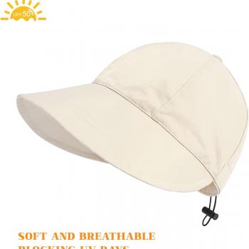 Sun Hats for Women, Summer Beach Sun Hat for Women Wide Brim Visor Fedora Cap UPF50+