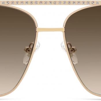 SOJOS Trendy Aviator Sunglasses Womens Oversized Retro Rhinestone Double Bridge Square Women Shades SJ1195