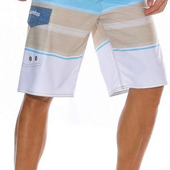 unitop Men's Bathing Board Trunks Beach Shorts Holiday Hawaiian Colorful Striped