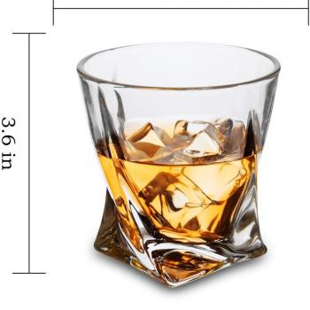 KANARS Crystal Whiskey Glass - Set of 6 Rocks Glasses 10 Oz in Luxury Box - Lowball Bar Tumblers for Scotch Cocktail Irish Whisky Cognac Rum - Christmas Gifts for Men Dad - Ultra Clear