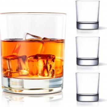 Whiskey Glasses Set of 4-11 OZ Old Fashioned Glasses/Premium Crystal Glasses, Perfect for Whiskey Lovers, Rocks Glasses for Scotch, Bourbon, Liquor, Rum, and Cocktail Drinks - Classic