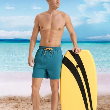 Mens Swim Trunks with Compression Liner Quick Dry Beach Shorts with Zipper Pockets