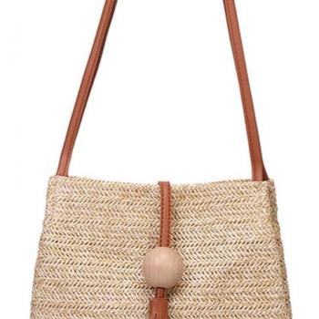 GL-Turelifes Round Summer Straw Bag Big Weave Handbags Beach Shoulder Bags Vocation Tote HandbagsTravel Bag for Women