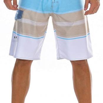 unitop Men's Bathing Board Trunks Beach Shorts Holiday Hawaiian Colorful Striped