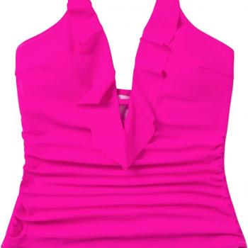 SUUKSESS Women Sexy Halter One Piece Swimsuits Ruffle Tummy Control Bathing Suit