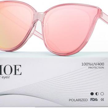 LVIOE Cat Eyes Sunglasses for Women, Polarized Oversized Fashion Vintage Eyewear for Driving Fishing - 99.99% UV Protection