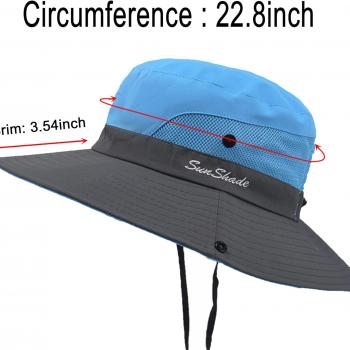 Sun Hat Womens Men 3” Wide Brim UPF 50+ Fishing Beach Bucket Hats