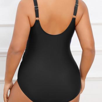 Tempt Me Plus Size One Piece Swimsuits for Women Tummy Control Retro Bathing Suit Cross Front Swimwear