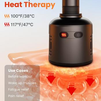 RENPHO Massage Gun Head with Heat and Cool, Percussion Muscle Massager Gun Head for Deep Tissue Muscle Pain Relief, Portable Rechargeable Handheld Massage Gun Attachments, Heated Massage Gun Head