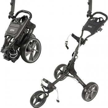 KVV 3 Wheel Golf Push Cart Ultra Lightweight Smallest Folding Size, New-Version Scorecard Holder