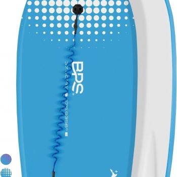 BPS 'Storm' Bodyboard with Premium Coiled Leash - Lightweight with EPS Core, Durable for All Wave Conditions