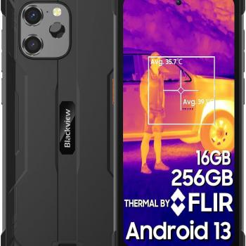 Blackview BV8900 Rugged Smartphone(With FLIR Thermal Image Camera), 16GB RAM+256GB ROM(up to 2TB), Android 13, 10000mAh Battery 33W Fast Charge, 64MP Camara, 6.5inch 2.4K Display, NFC, IP68 Waterproof