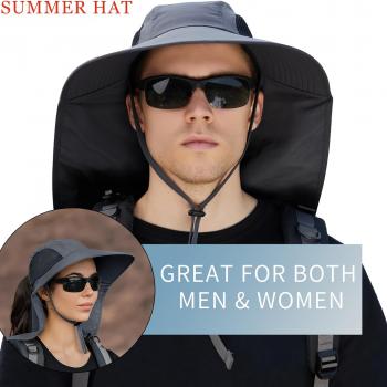 Sun Hat for Men Women with Neck Flap,UPF 50+ UV Protective Hiking Fishing Hats,Wide Brim Sun Hat for Women&Men