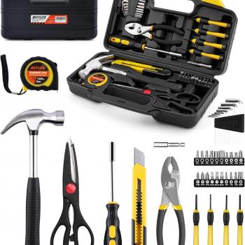 40-Piece Tool Set - General Household Hand Tool Kit with Plastic Toolbox Storage Case…