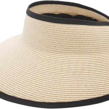 Joywant Sun Visor Hats for Women, Women's Summer Ponytail Foldable Straw Beach Hat with UPF 50+