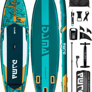 DAMA 11'6"×35"×6" Extra Wide Inflatable Paddle Board, Stand Up Paddle Board for Fishing, Sup Board for Family Travel, All Round Paddle Boards for Adults for Sea Lake with Camera Mount