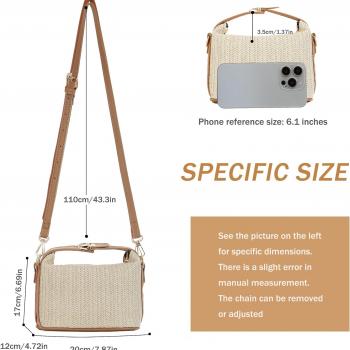 Straw Woven Crossbody Bag Purse for Women,Small Raffia Tote Tote Handbags Clutch for Summer Beach Vacation 2024