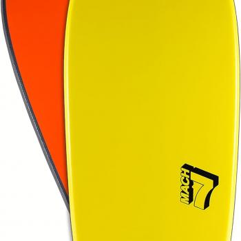 Morey Mach 7 - 43 " Bodyboard - PE Core, TC8 Deck, HDPE Slick, Single Power Rod Stringer, Crescent Tail