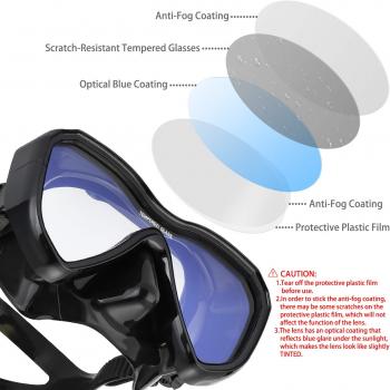 Snorkel Set, Anti-Fog Panoramic View Snorkel Mask and Anti-Leak Dry Snorkel Tube, Snorkeling Gear for Adults, Snorkel Kit Bag Included