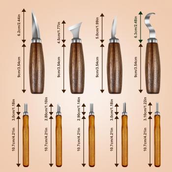 MACIFECI Wood Carving Tools 26 PCS Wood Carving Kit for Beginners with Detail Wood Carving Knife Set, Wood Whittling Knife Set, Blocks, Sharpener, Chisel Knife, Gloves, Wood Carving Kits for Adults