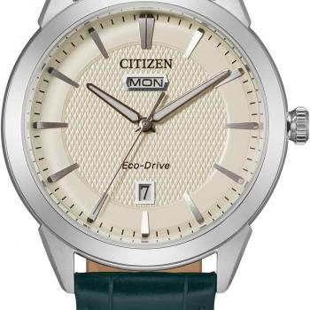 Citizen Men's Corso Stainless Steel Eco-Drive Watch with Leather Strap