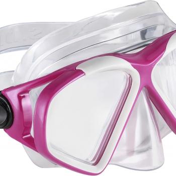 U.S. Divers Cozumel Adult Snorkel Set - Anti-Fog PC Lens, Easy-Adjust Mask Buckles, Dry Top Snorkel, Adjustable Fin Buckles - Explore Series Unisex Adult, Small, Gray/Dark Pink,SR3981022S