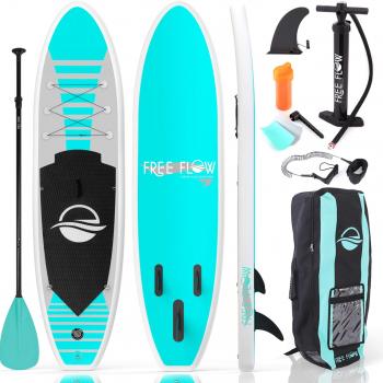 SereneLife Stand up Paddle Board Inflatable - Non-Slip SUP Paddle Board Paddle, Pump, Leash, and Accessories - Fun Water inflatable paddle board for Adults and Youth with Wide Stable Design