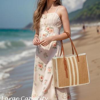 YIKOEE Large Straw Tote Bag: Summer Straw Handbags for Vacation