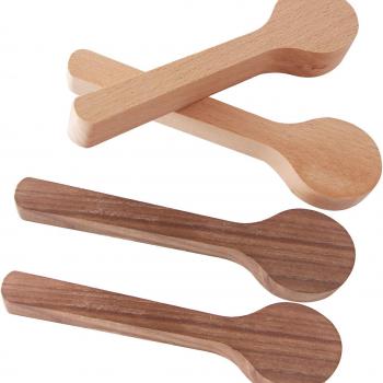 Wood Carving Spoon Blank Beech and Walnut Wood Unfinished Wooden Craft Whittling Kit for Whittler Starter (4pcs)