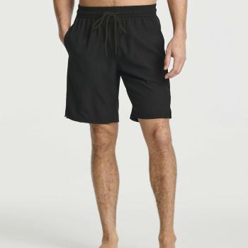 Real Essentials 3 Pack: Men's 9" Inch 2 in 1 Board Shorts with Compression Liner - Bathing Suit with Back Flap Pocket