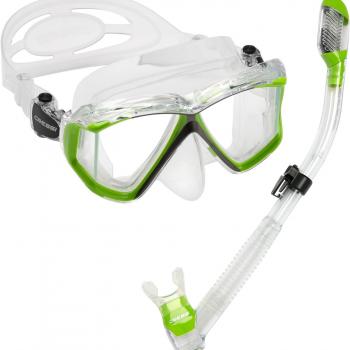 Cressi Panoramic Wide View Mask & Dry Snorkel Kit for Snorkeling, Scuba Diving - Pano 4 & Supernova Dry: Designed in Italy