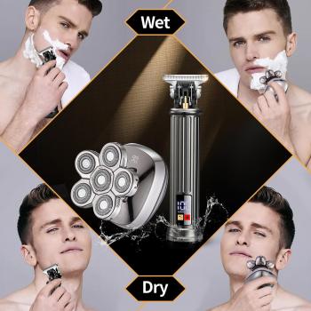 Head Shavers for Bald Men & Professional Barber Clippers Zero Gapped Hair Trimmer for Men Rotary Bald Shavers Cordless Beard Trimmer Grooming Kit