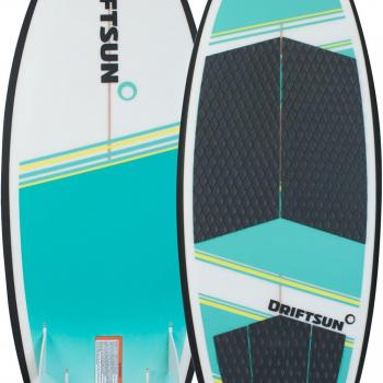 Driftsun Throwdown Wakesurf Board. Custom Surf Style Wake Surfboards for Adults. Adjustable Quad Fin Set Included with Wake Surf Board (4'8" and 4'6")