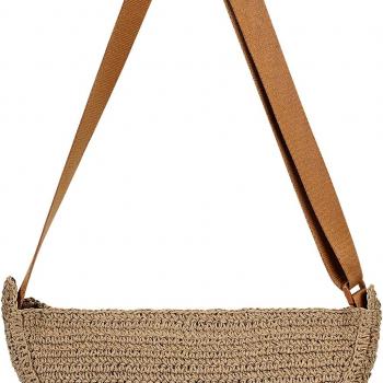 Straw Crossbody Bag Woven Purses for Women 2024 Summer Beach Straw Purse Fashion Handmade Shoulder Bag Crochet Purse