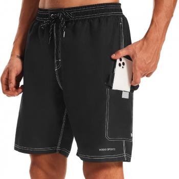 HODOSPORTS Men's 9" Swim Trunks Quick-Dry with Compression Liner (Regular&Extended Sizes)