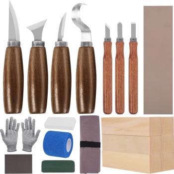 Wood Carving Tools, 26 PCS Wood Whittling kit for Beginners, Wood Carving Knife Set, Premium Whittling Knives Set for All Levels, Professional Woodworking Tools Kit