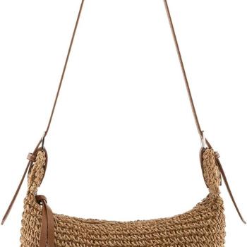 Ayliss Women Straw Handbag Purse Small Summer Beach Handmade Crossbody Shoulder Tote Handbag Handwoven Beach Straw Bag