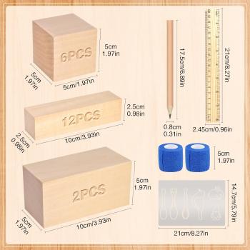 25 pcs Whittling Wood Blocks Wood Carving Kit with 3 Different Sizes,Whittling Wood Carving Basswood for Wood Carving Set Wood Carving Wood (4 inch)