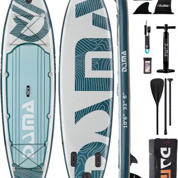 DAMA Premium Inflatable Stand Up Paddle Board (6 inch Thick), sup Board for Adults, SUP, Yoga Boards, Fishing Paddle Boards w/SUP Accessories, 4pcs Kayak Paddle, 32” Wide Stance, Non-Slip Deck