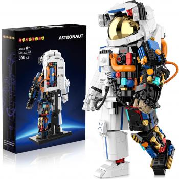 HOGOKIDS Astronaut Space Building Set - 896 PCS Space Building Blocks Toys with Display Stand & Two Helmets | Astronaut Collection for Adults, Valentines Birthday Gift for Kids Boys Aged 8 9 10 11 12+