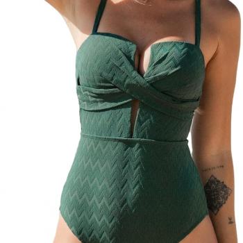 CUPSHE Women's One Piece Swimsuit Bathing Suit Wrapped Back Cut Out Adjustable Straps Swimwear Molded Cups