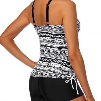 Yonique Womens Two Piece Tankini Swimsuits with Shorts Athletic Bathing Suits Slimming Swimwear