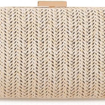 Straw Clutch Purse Raffia Rattan Summer Woven Beach Handbags for Women Vacation Travel 2024