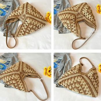 Straw Hobo Bags for Women Vintage Shoulder Bag Everything Tote Bag Designer Beach Bag Holiday Work Everyday Summer