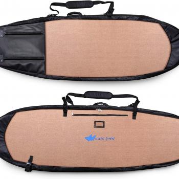 Wave Tribe Tiger Queen Surfboard Travel Bag with Wheels - Hemp Surfboard Bag, Perfect for Surfers, Fits 3-4 Boards, YKK Zipper, 10mm Padding, Extra Protection, Pro Quiver Style (6'7, 7'6, 8'6, 9'6)