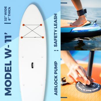 Wavex Inflatable Stand Up Paddle Board | Premium Paddleboard Accessories | Multiple Sizes: 10'6, 11', 11.6'