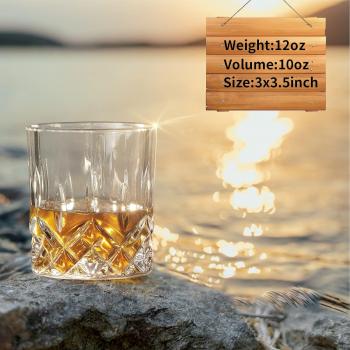 Whiskey Glasses Set of 4, Rocks Glasses, 10 oz Old Fashioned Tumblers for Drinking Scotch Bourbon Whisky Cocktail Cognac Vodka Gin Tequila Rum Liquor Rye Gift for Men Women at Home Bar