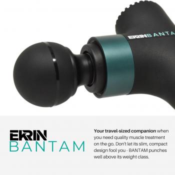 Ekrin Athletics Bantam Mini Massage Gun - Compact Deep Tissue Muscle Massager with Adjustable Speeds & Attachments - Long Battery Life, Lightweight, Travel Friendly | Father's Day Gift.