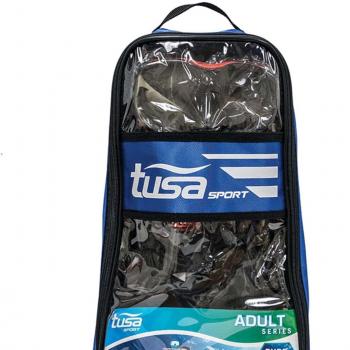 TUSA Sport Adult Powerview Mask, Dry Snorkel, and Fins Travel Set