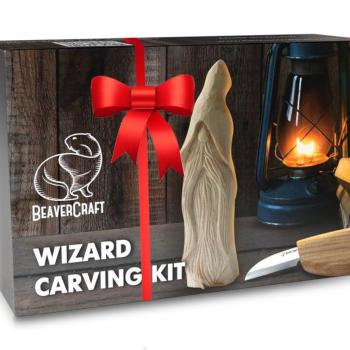 BeaverCraft Whittling Kit for Beginners, Wood Carving Kit for Beginners - Wood Carving Tools Woodworking Kit for Adults and Teens - Whittling Knife Kit with Wood Blocks - Wood Carving Set DIY03 Wizard